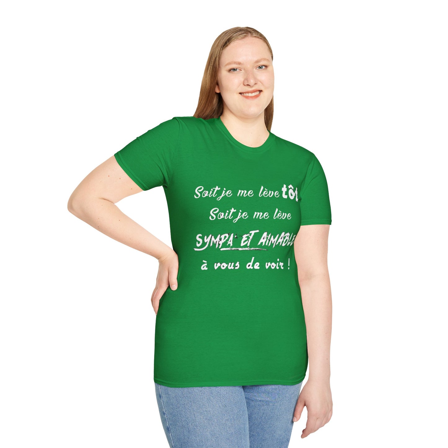 t-shirt "soit je me lève tôt"