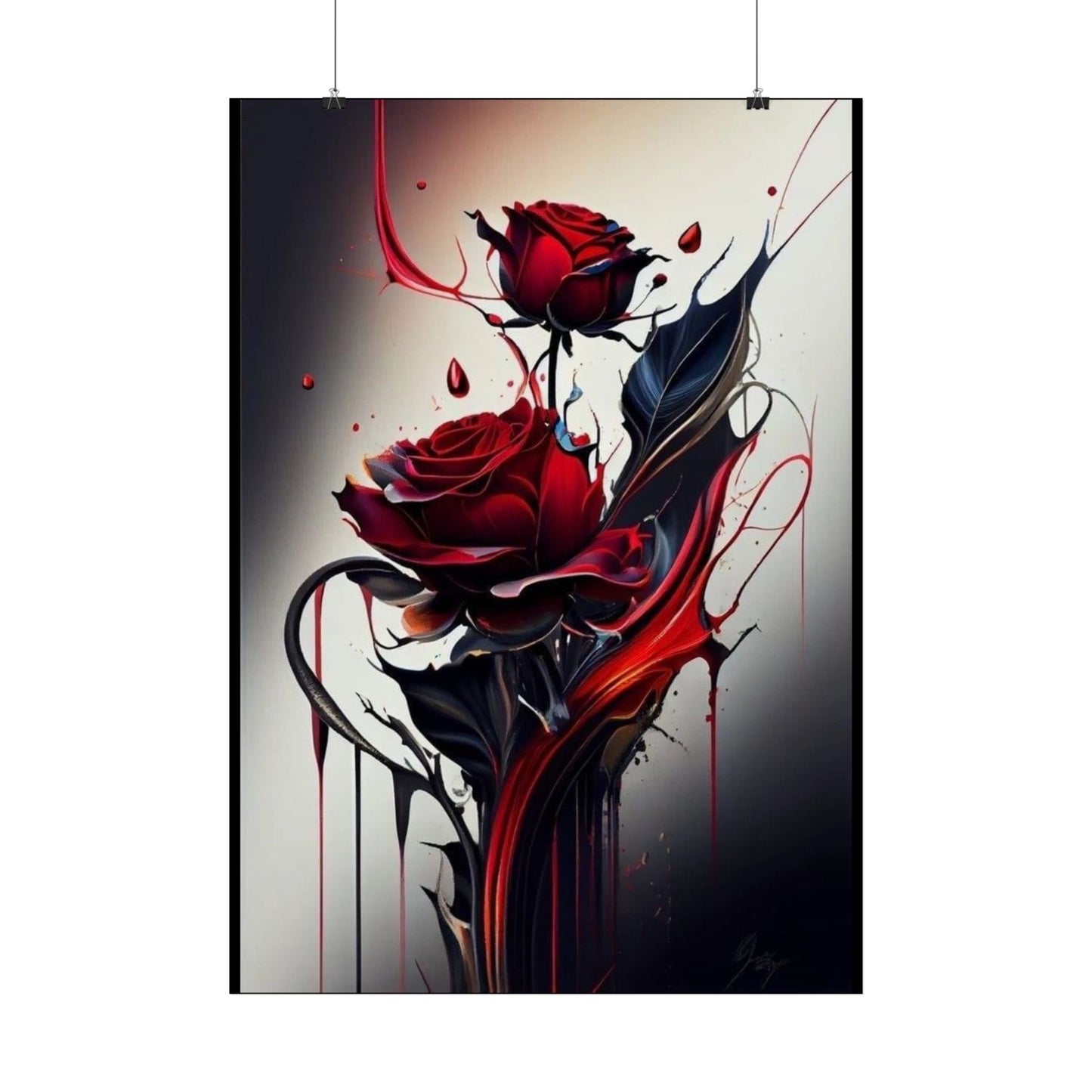 Posters "rose rouge artistique"