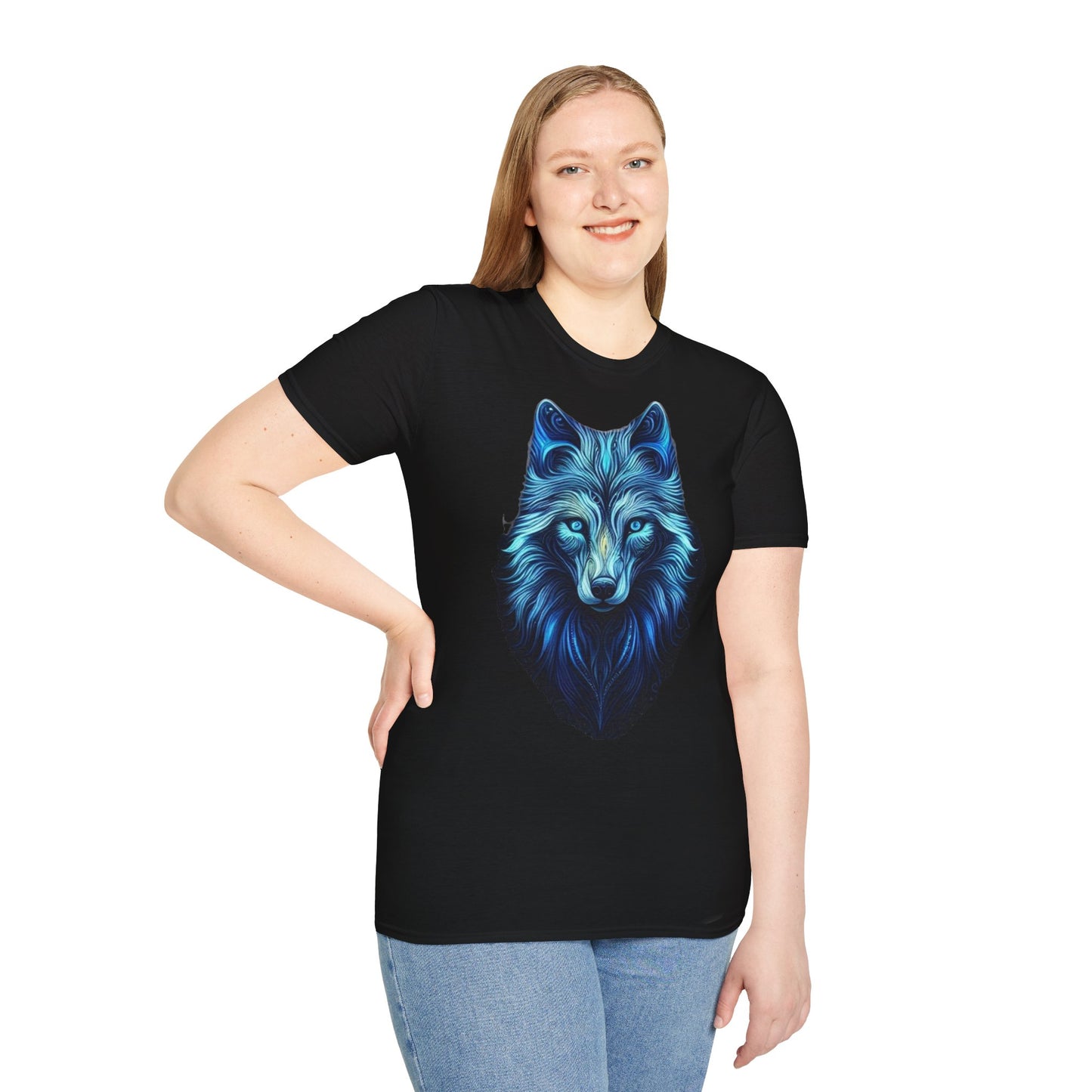 t-shirt loup bleu