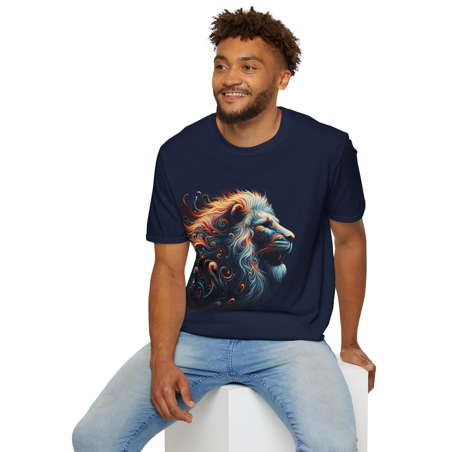t-shirt lion artistique