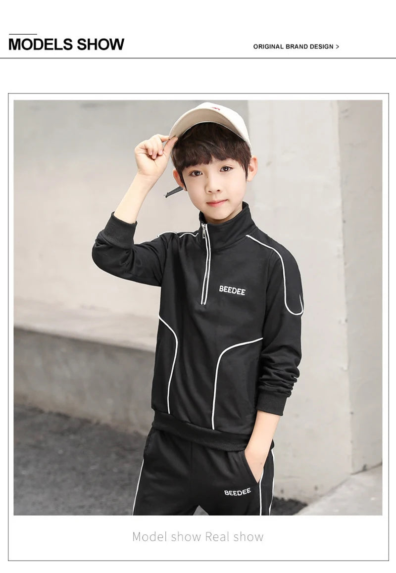 Ensemble de vêtements pour garçons et adolescents, 2 pièces, sweat-shirt et pantalon avec lettres, à la mode, survêtement pour enfants de 4-12 ans, printemps-automne