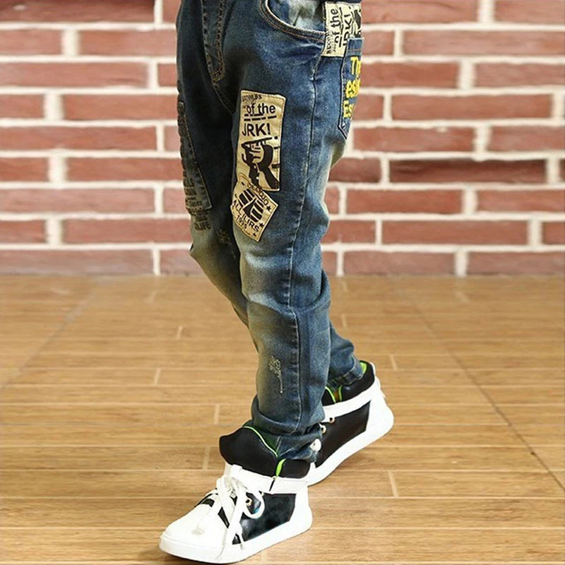 IENENS – pantalons en jean slim pour garçons, taille élastique, vêtements en Denim pour enfants de 4 à 13 ans, bas de sport