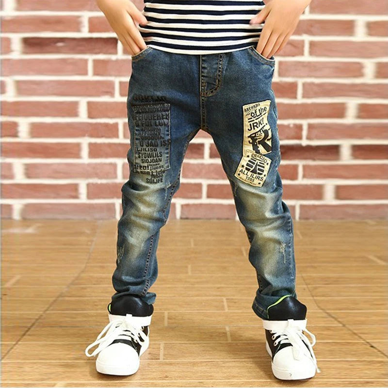 IENENS – pantalons en jean slim pour garçons, taille élastique, vêtements en Denim pour enfants de 4 à 13 ans, bas de sport
