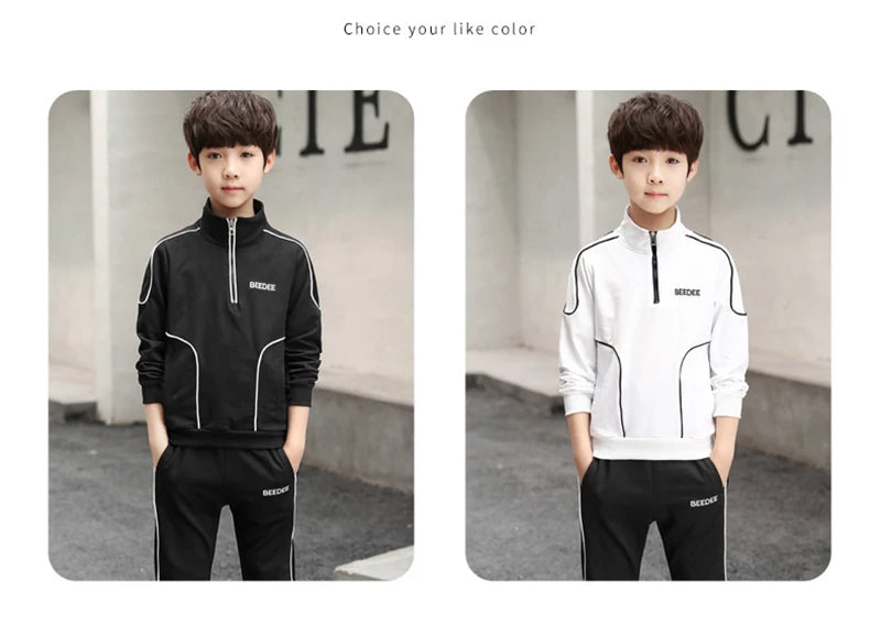 Ensemble de vêtements pour garçons et adolescents, 2 pièces, sweat-shirt et pantalon avec lettres, à la mode, survêtement pour enfants de 4-12 ans, printemps-automne