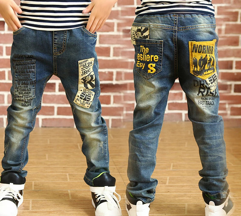 IENENS – pantalons en jean slim pour garçons, taille élastique, vêtements en Denim pour enfants de 4 à 13 ans, bas de sport