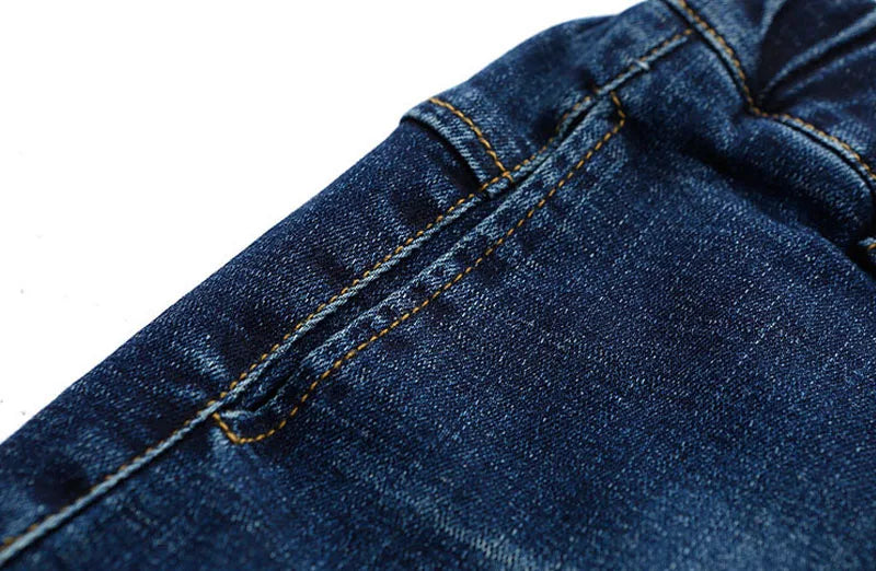 DIIMUU 4-11 ans garçons vêtements Slim droit jean jeunes pantalons enfants bébé enfants Denim vêtements pantalon taille élastique bas