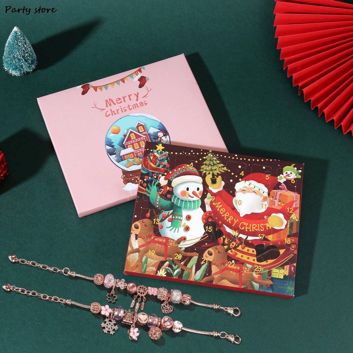 2024 Advents-Countdown-Kalender, Weihnachtsschmuck, Geschenk für Kinder, 24-Tage-Weihnachtskalender, Weihnachtsdekoration