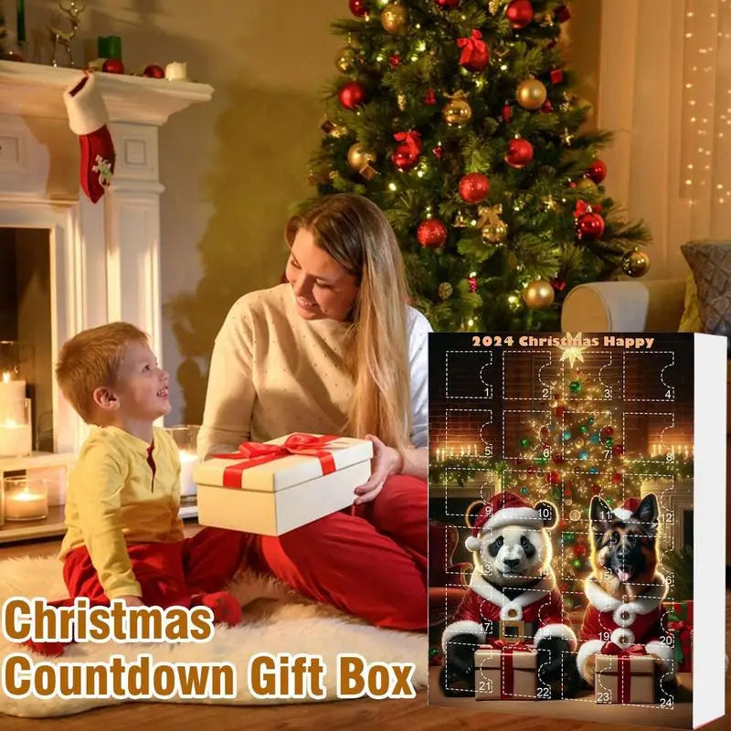 2024 Christmas Advent Calendar, Toy Gift Box, Panda Ornament, Christmas Tree Decoration, Dachshund Ornaments for Holiday Party