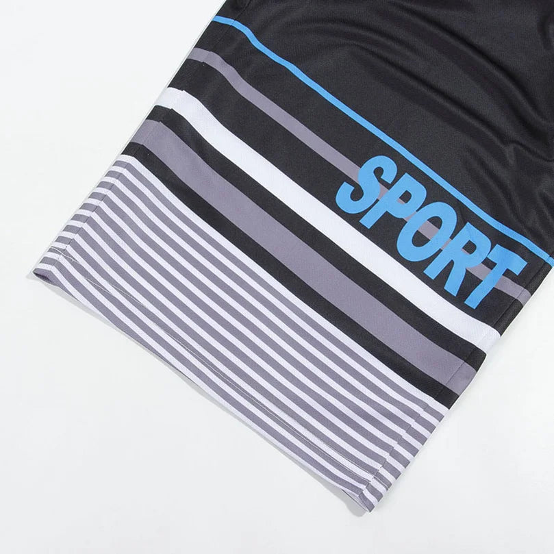 Baggy Shorts hommes Patchwork rayé lettre imprimer vêtements de sport surdimensionné Streetwear hommes sport entraînement pantalons de plage été