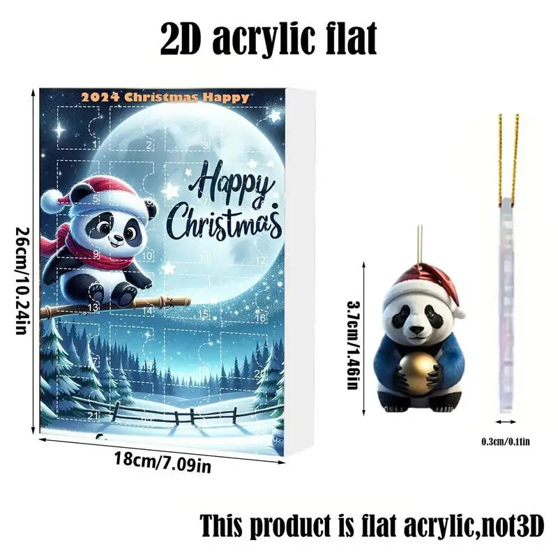 2024 Christmas Advent Calendar, Toy Gift Box, Panda Ornament, Christmas Tree Decoration, Dachshund Ornaments for Holiday Party