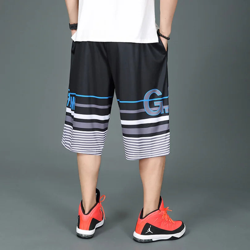 Baggy Shorts hommes Patchwork rayé lettre imprimer vêtements de sport surdimensionné Streetwear hommes sport entraînement pantalons de plage été