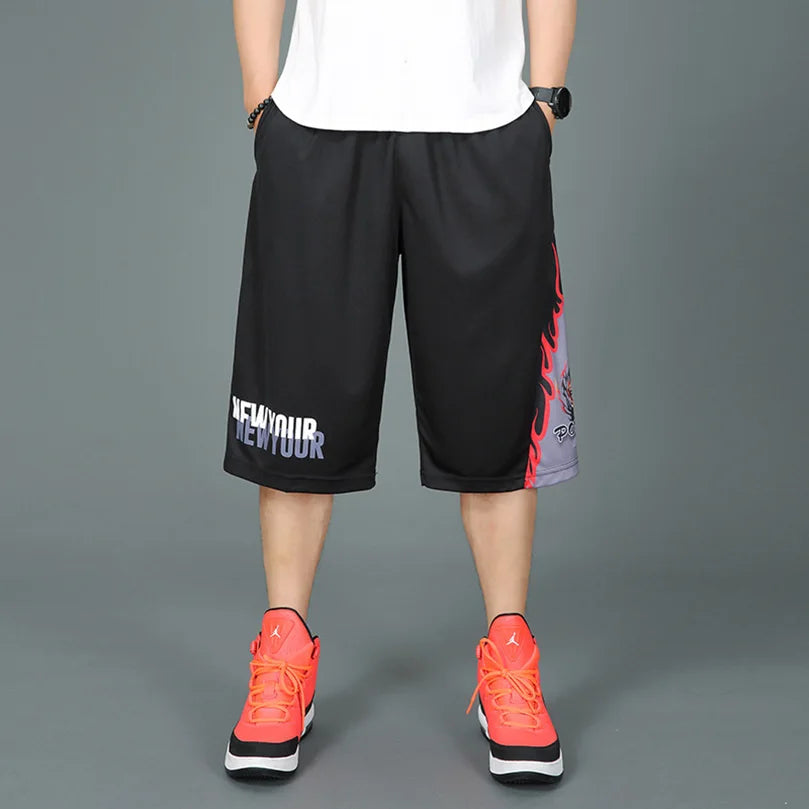 Baggy Shorts hommes Patchwork rayé lettre imprimer vêtements de sport surdimensionné Streetwear hommes sport entraînement pantalons de plage été