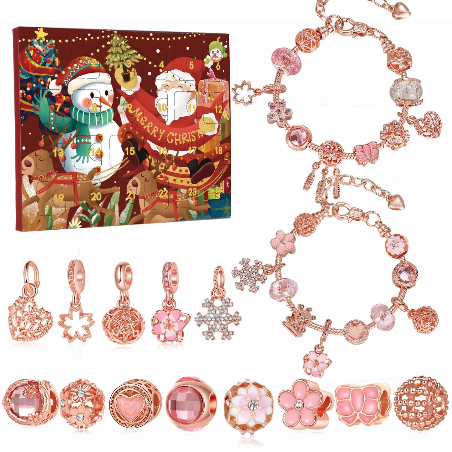 2024 Advents-Countdown-Kalender, Weihnachtsschmuck, Geschenk für Kinder, 24-Tage-Weihnachtskalender, Weihnachtsdekoration