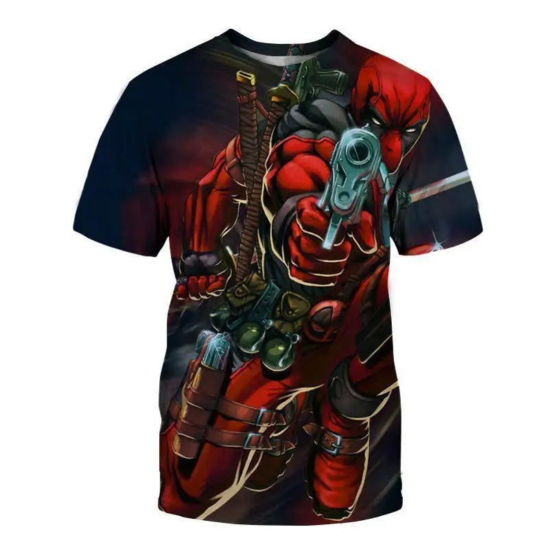 2025 nouveau Garçons Deadpool Anime 3D Imprimé Streetwear Personnalité T-Shirt Enfant/Adulte Décontracté Haut Tendance
