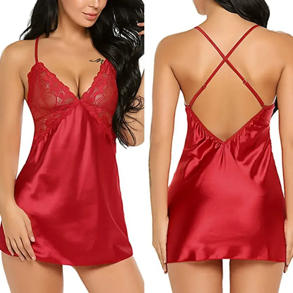 Vêtements de nuit femmes Lingerie Sexy dentelle bretelles chemise de nuit pyjamas nuisette robe de nuit chemise de nuit