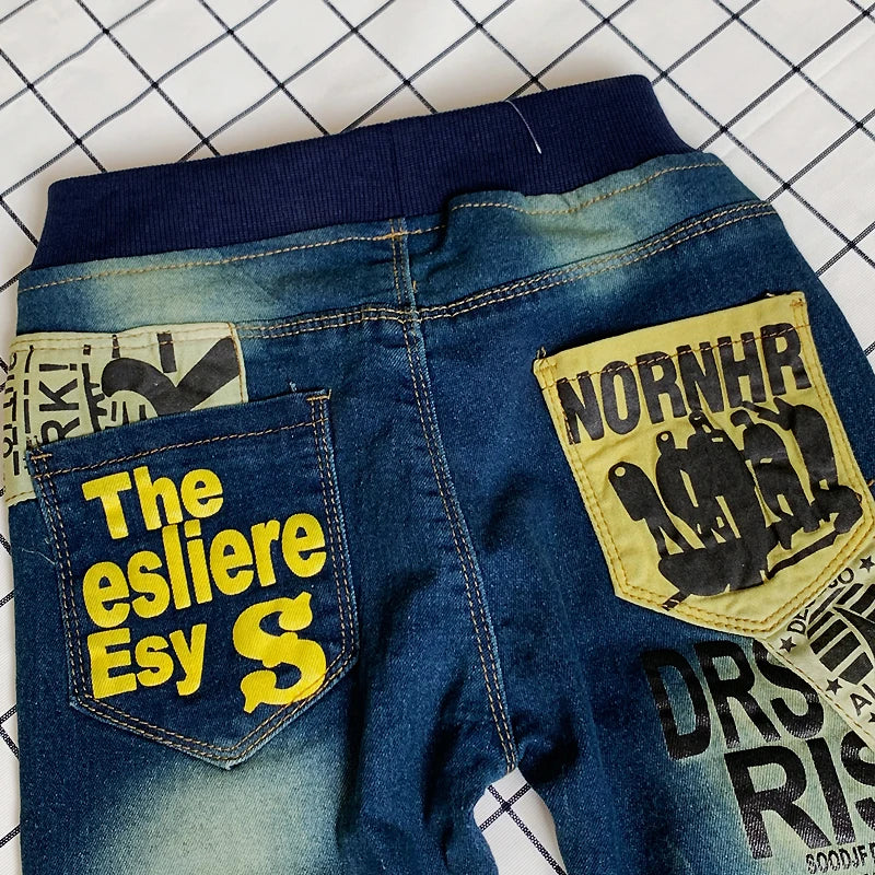 IENENS – pantalons en jean slim pour garçons, taille élastique, vêtements en Denim pour enfants de 4 à 13 ans, bas de sport