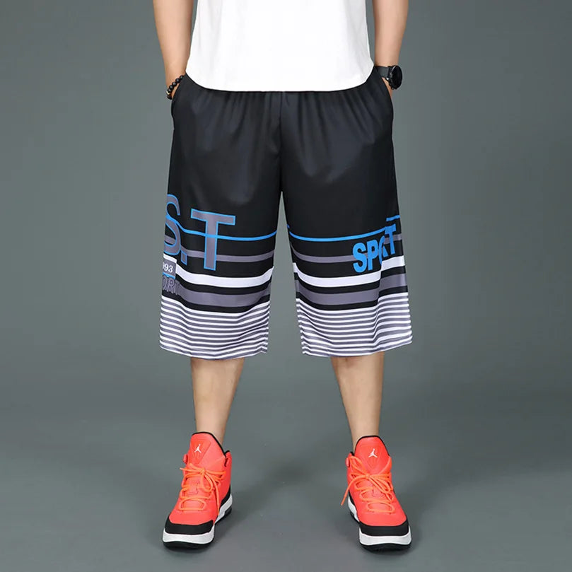 Baggy Shorts hommes Patchwork rayé lettre imprimer vêtements de sport surdimensionné Streetwear hommes sport entraînement pantalons de plage été