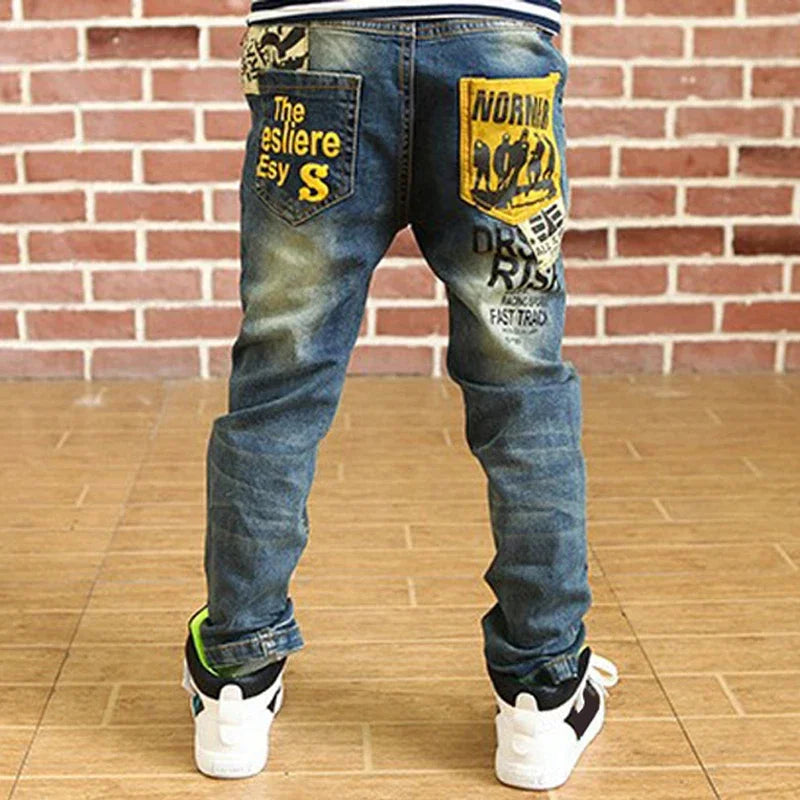 IENENS – pantalons en jean slim pour garçons, taille élastique, vêtements en Denim pour enfants de 4 à 13 ans, bas de sport