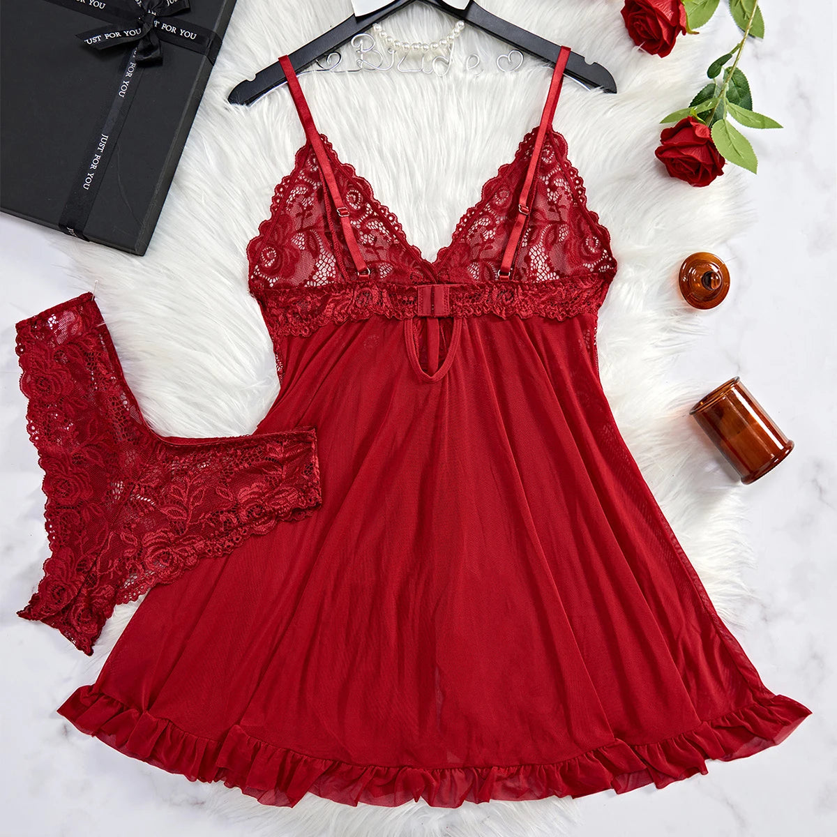 Transparent Rouge Sexy Lingerie Sous-Vêtements Pour Femmes