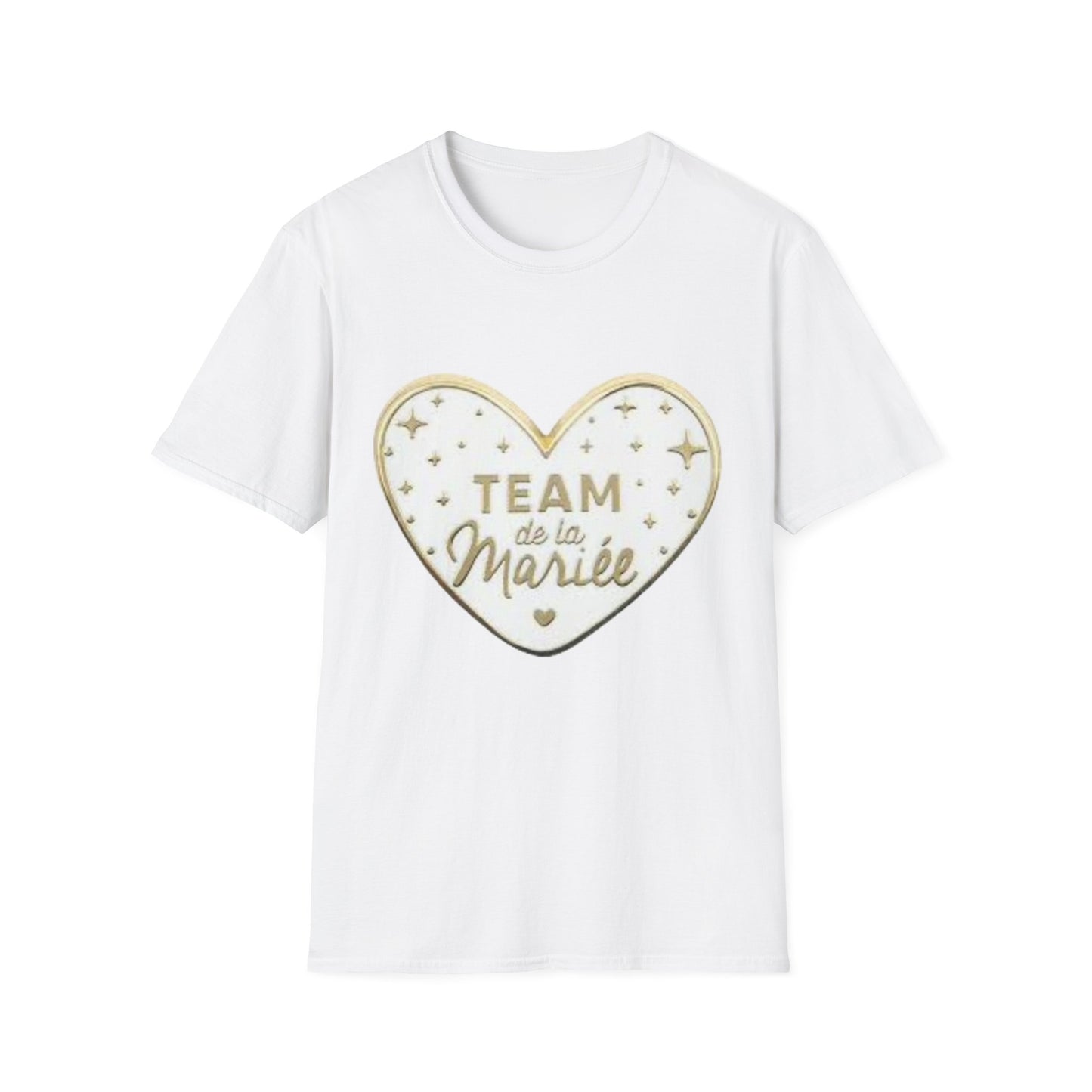 t-shirt "team de la mariée coeur blanc"