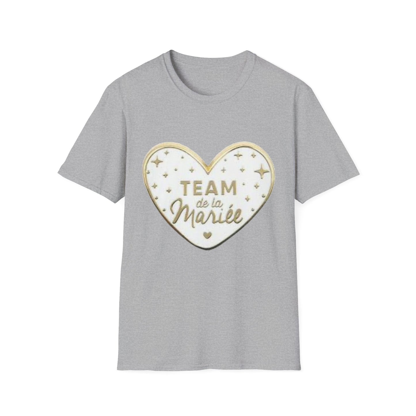 t-shirt "team de la mariée coeur blanc"