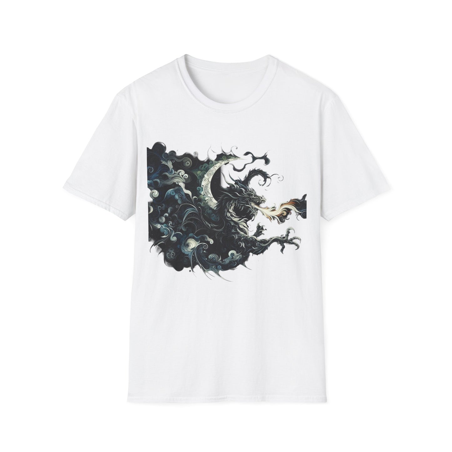 Schwarz-weißes Drachen-T-Shirt