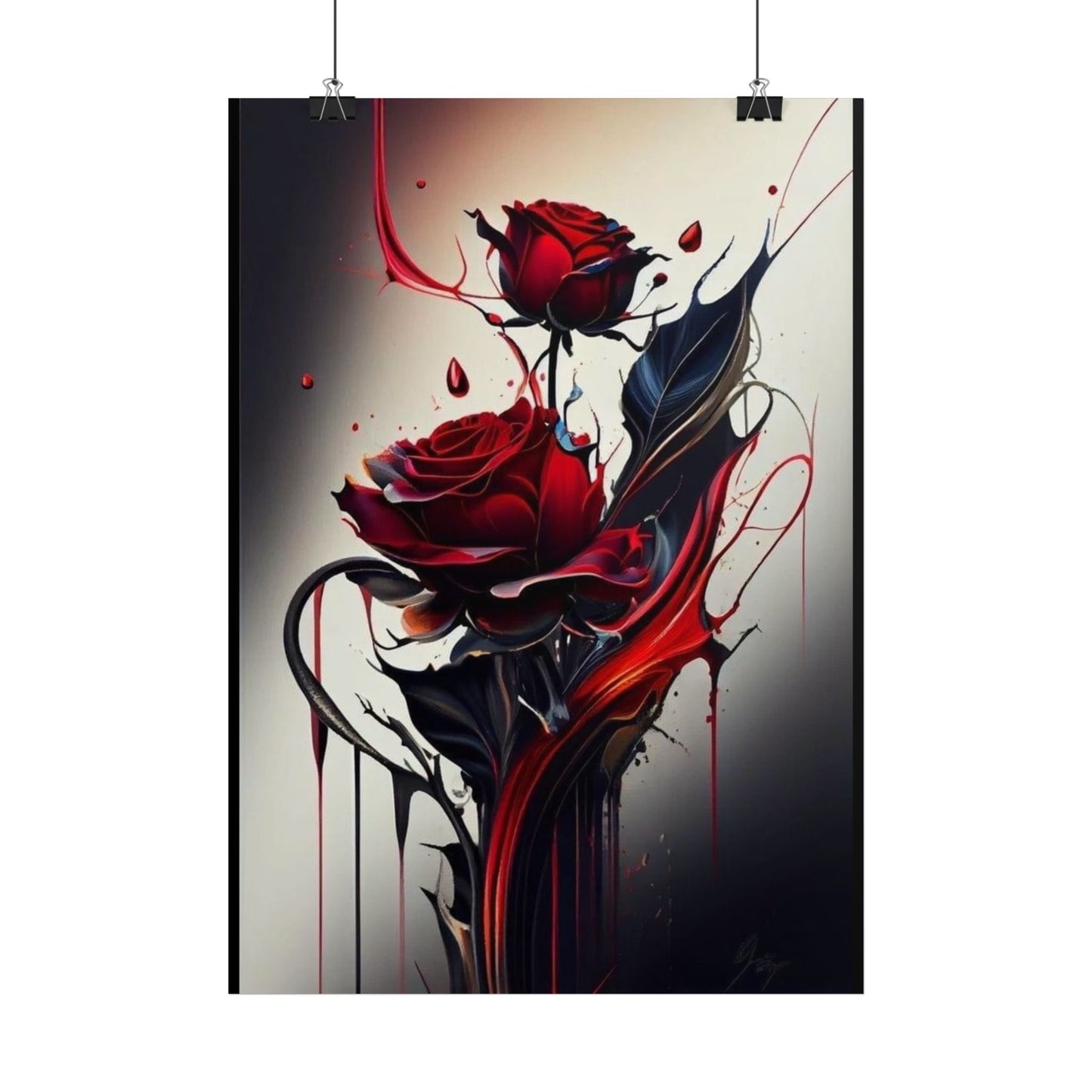 Künstlerische Poster mit roten Rosen