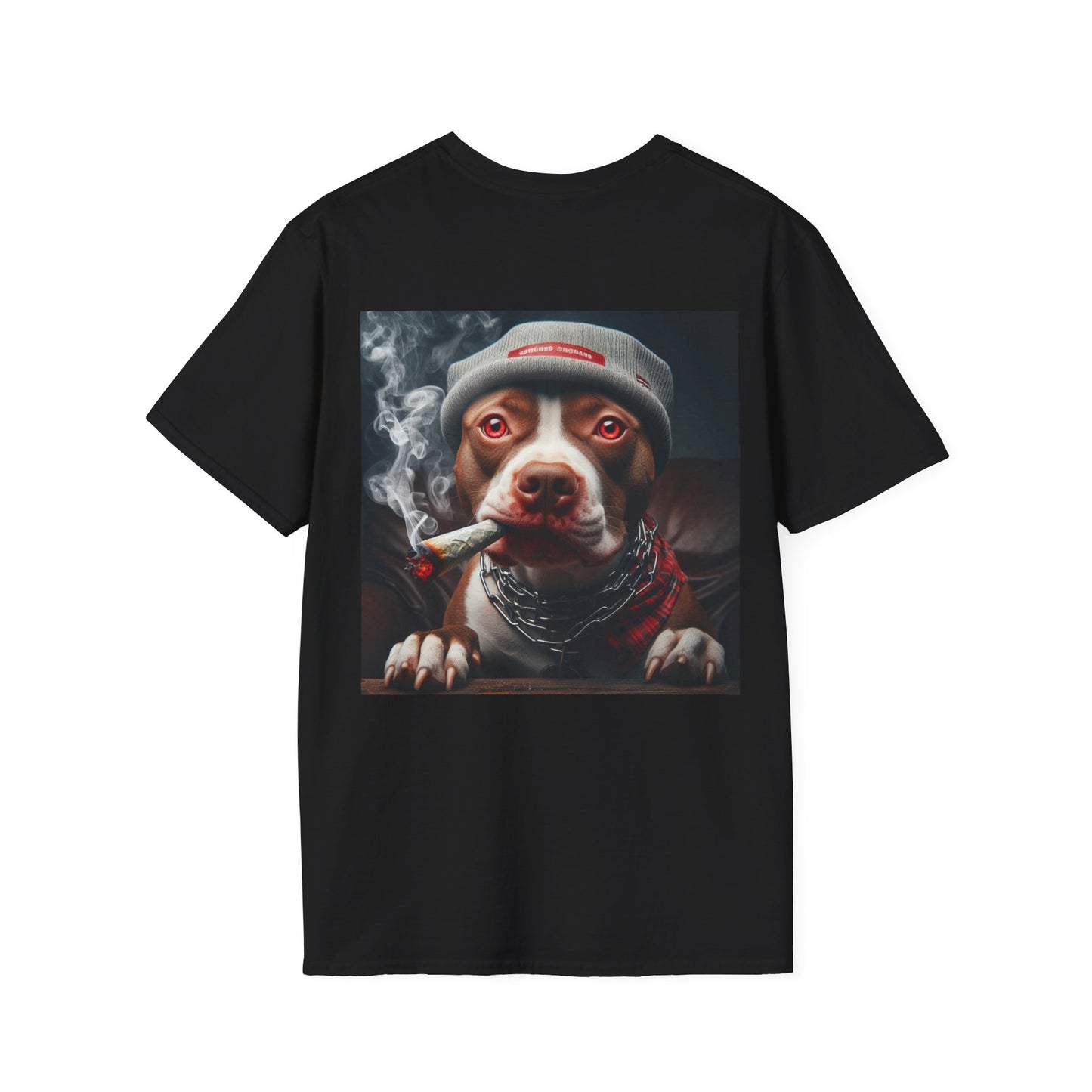 Rauchendes Hunde-T-Shirt mit grauem Hut