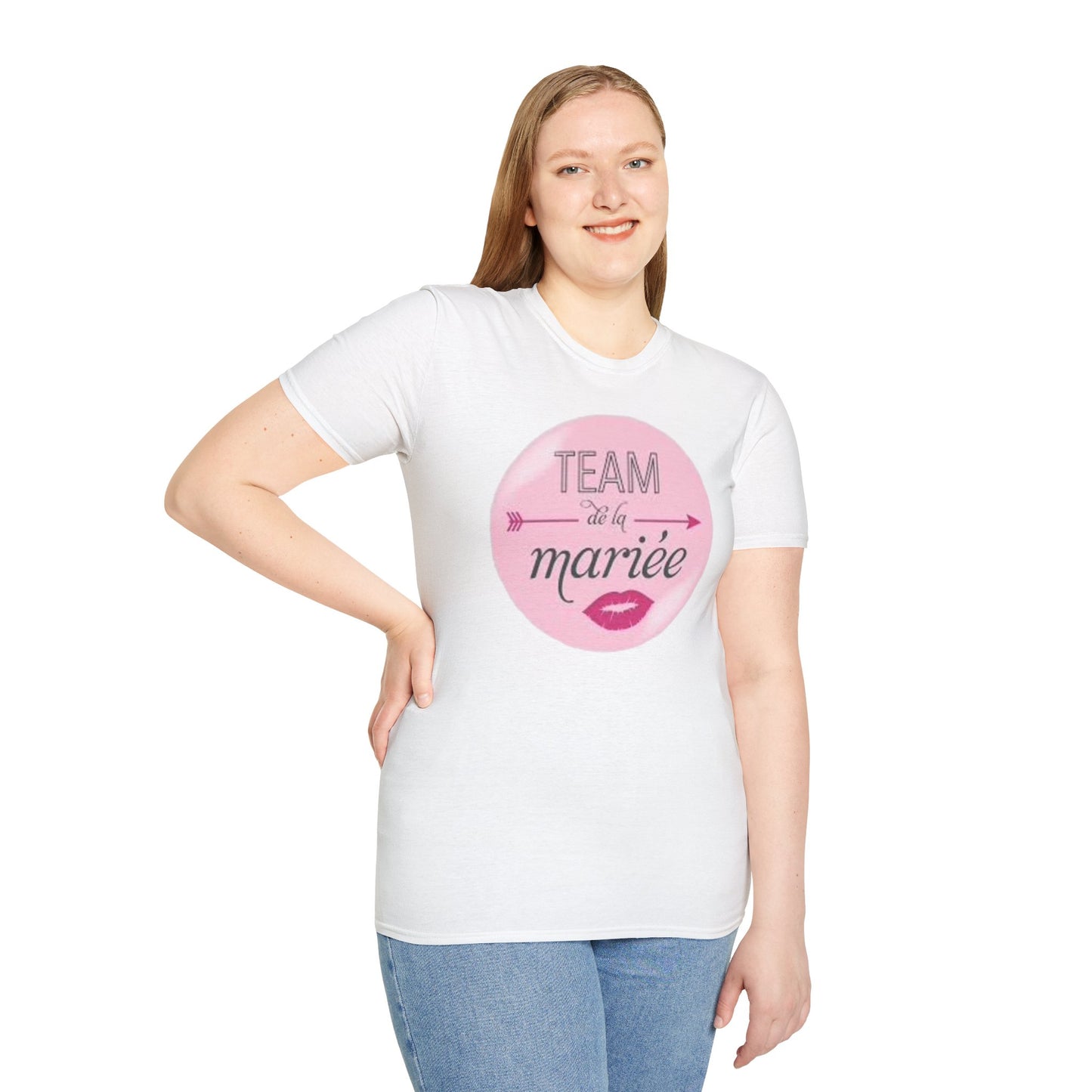 t-shirt "team de la mariée rond rose