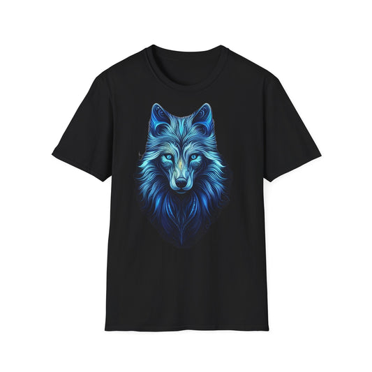 blaues Wolf-T-Shirt