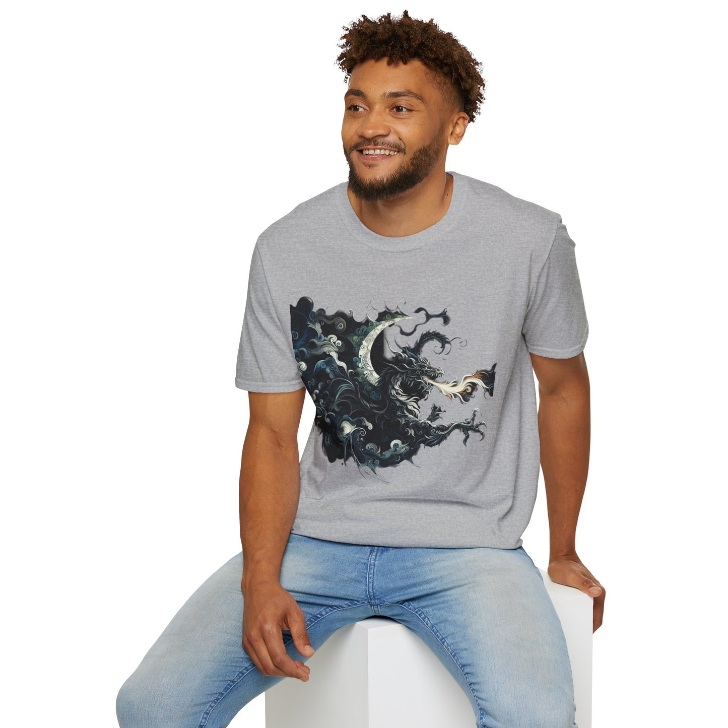 Schwarz-weißes Drachen-T-Shirt