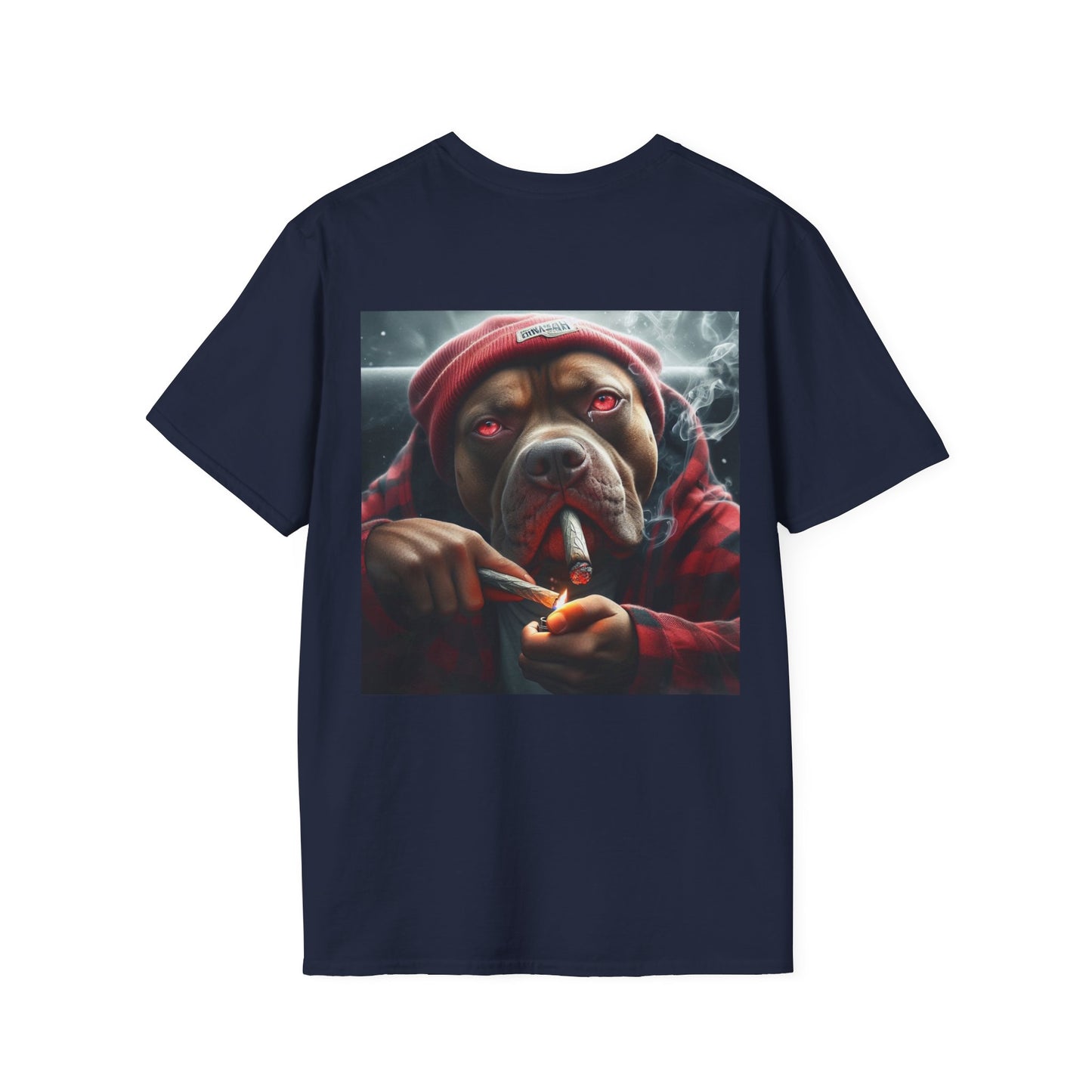 T-shirt chien qui fume bonnet rouge