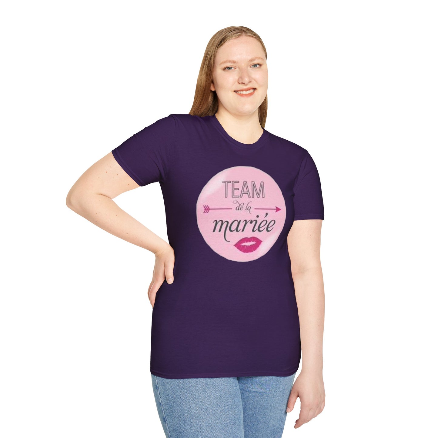 t-shirt "team de la mariée rond rose