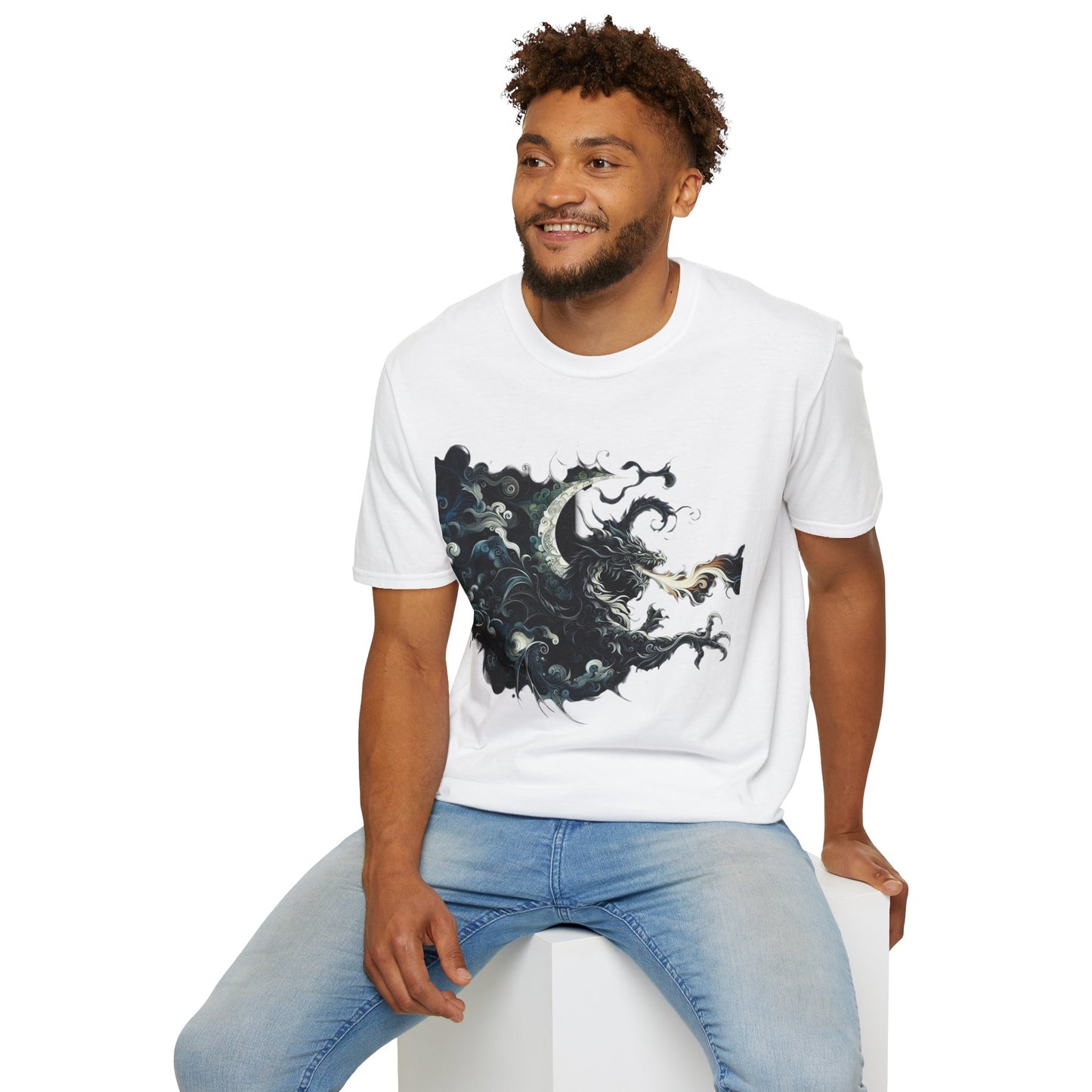 Schwarz-weißes Drachen-T-Shirt