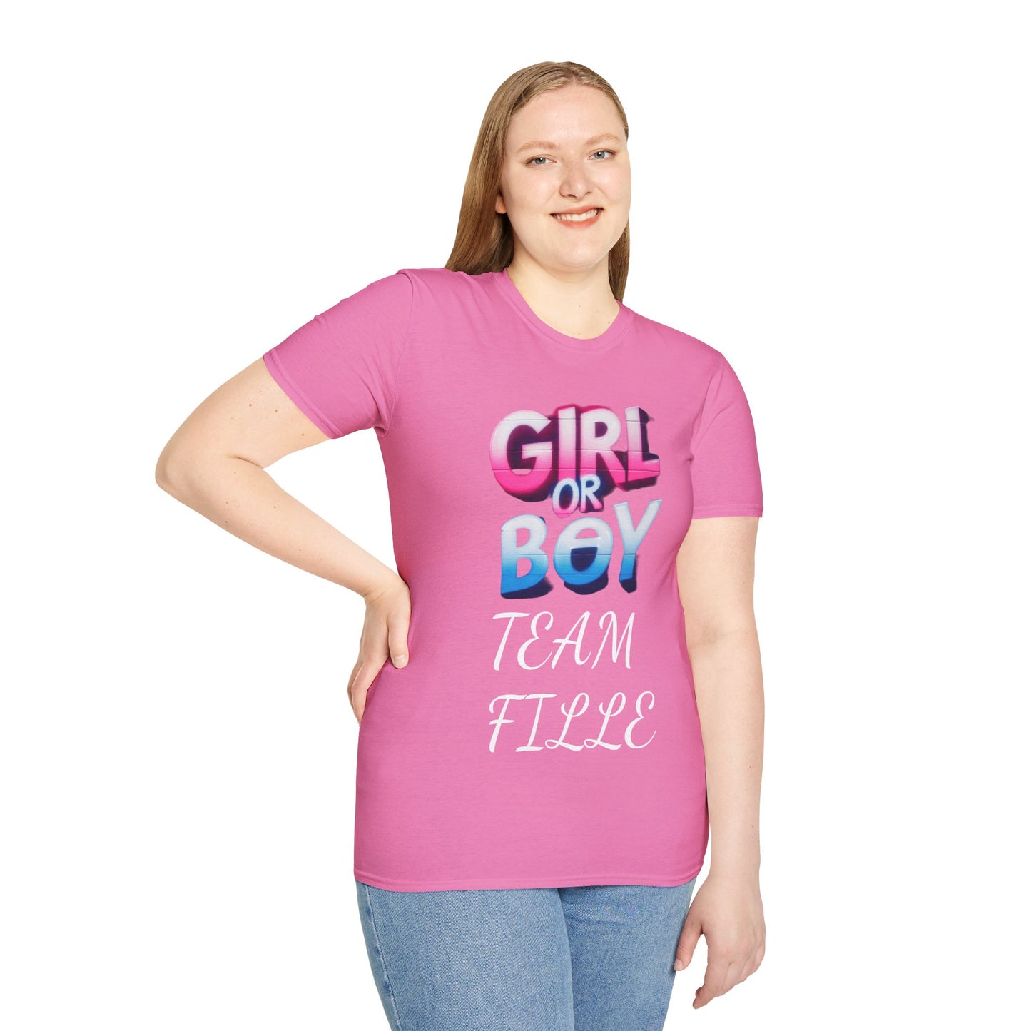 „Team Girl Junge oder Mädchen“ T-Shirt