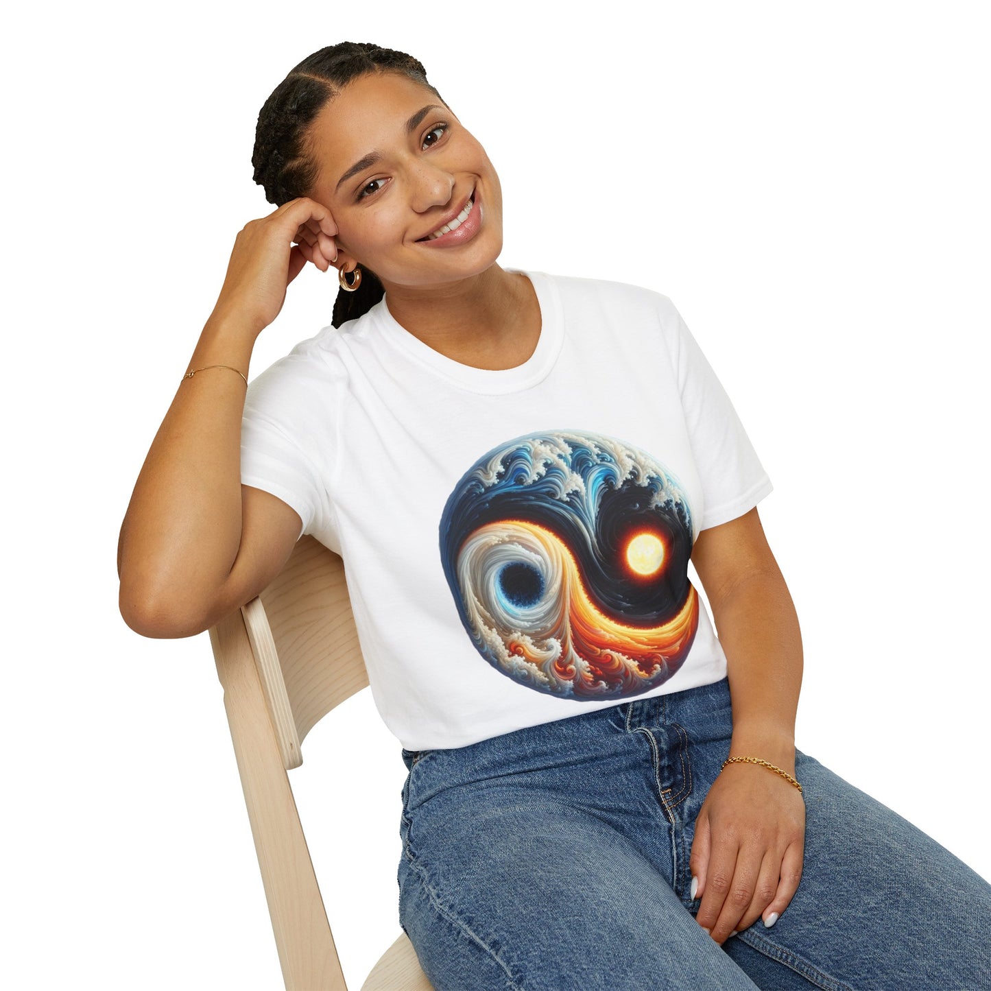 T-shirt yin yang soleil lune