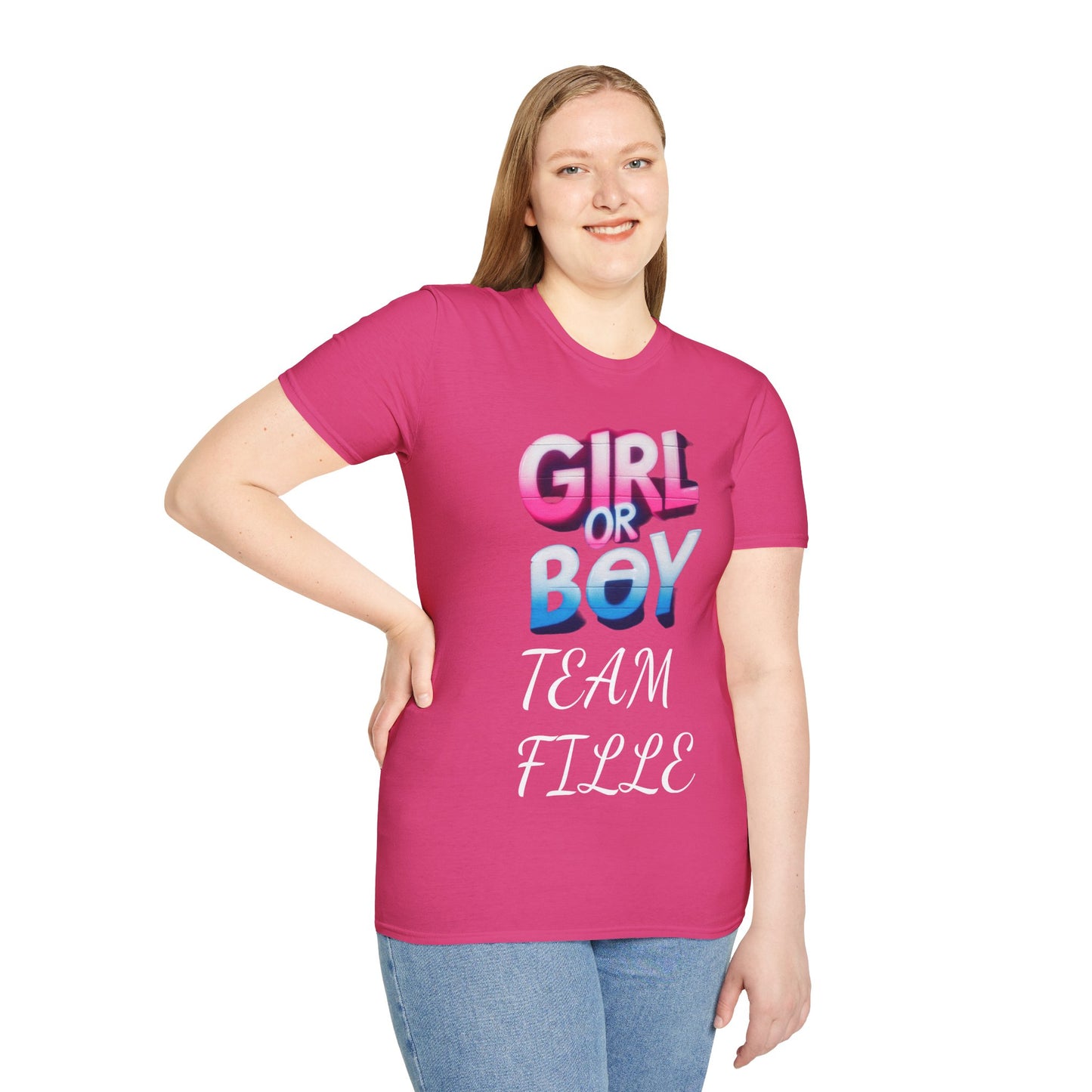 „Team Girl Junge oder Mädchen“ T-Shirt