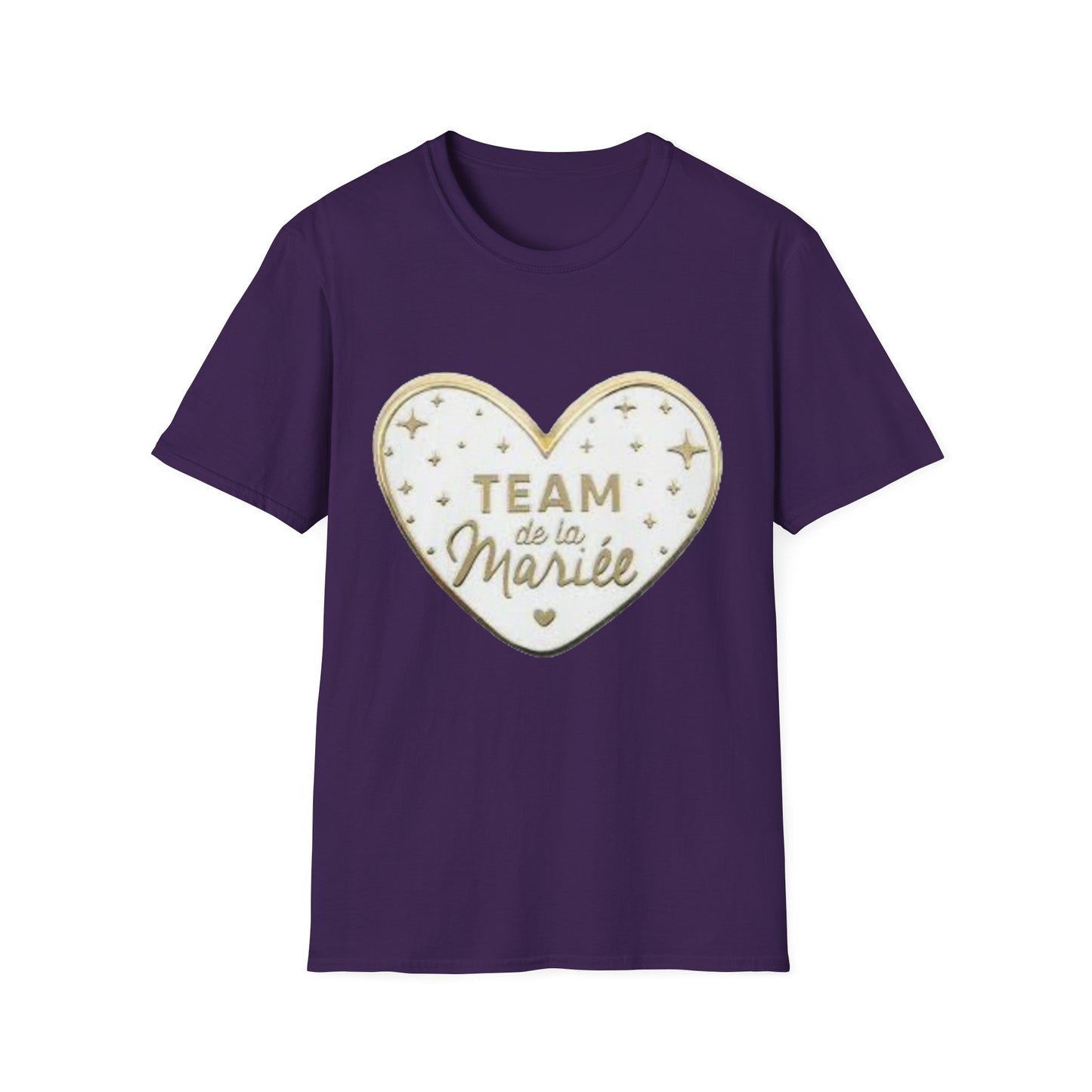 t-shirt "team de la mariée coeur blanc"