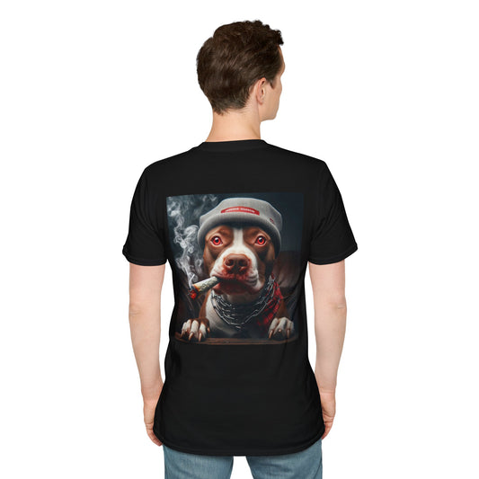 T-shirt chien qui fume bonnet gris