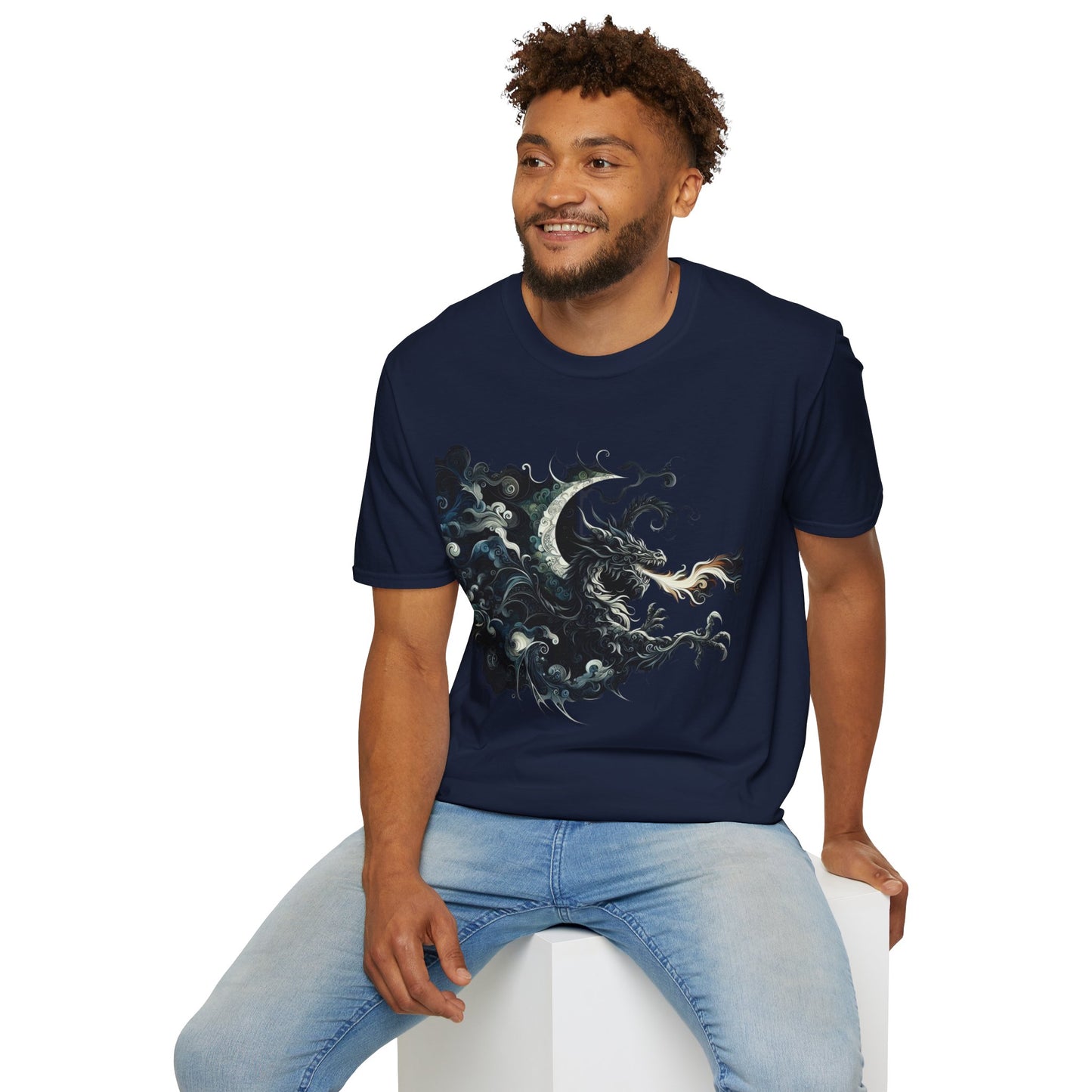 Schwarz-weißes Drachen-T-Shirt