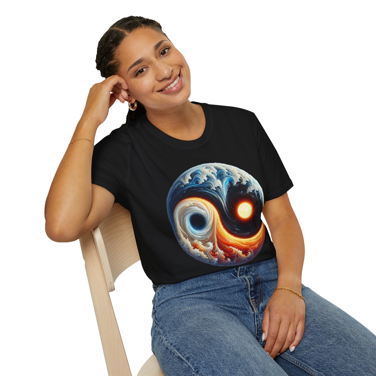 T-shirt yin yang soleil lune