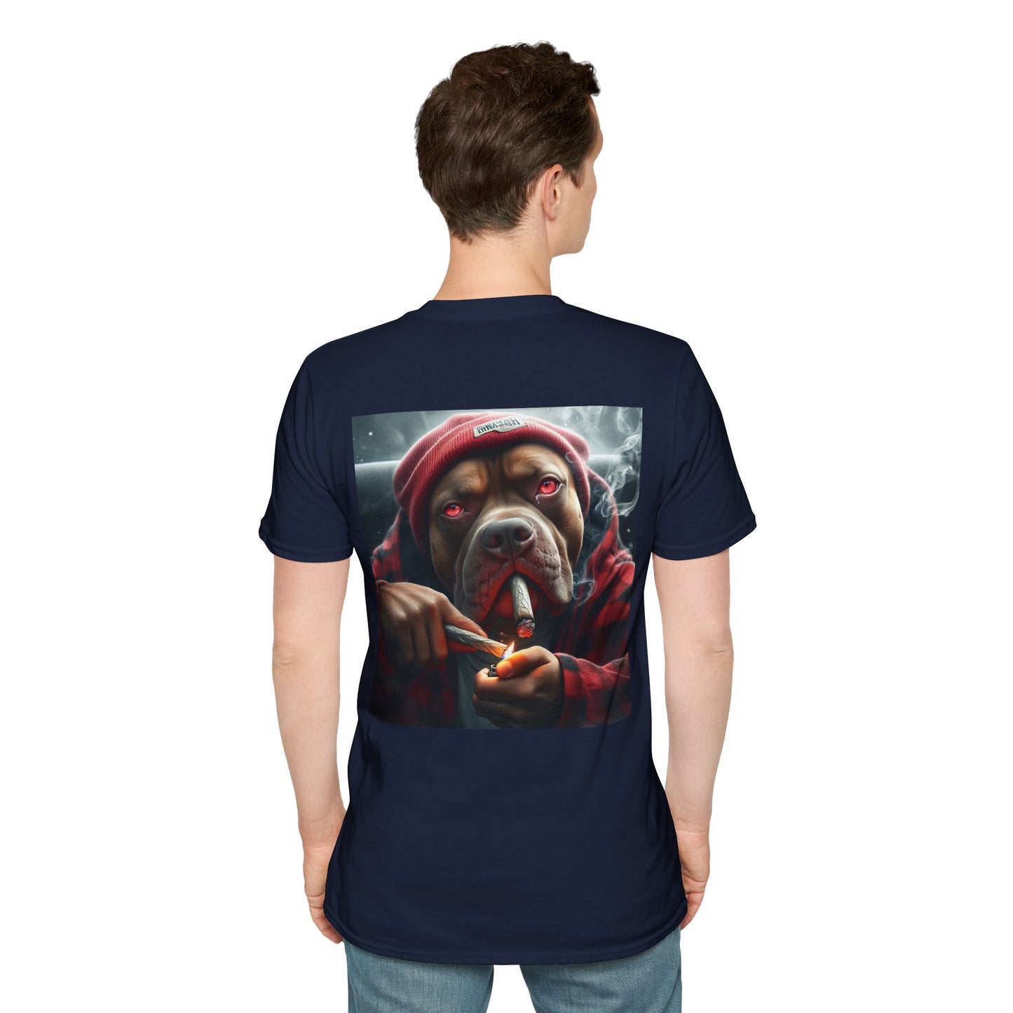 T-shirt chien qui fume bonnet rouge