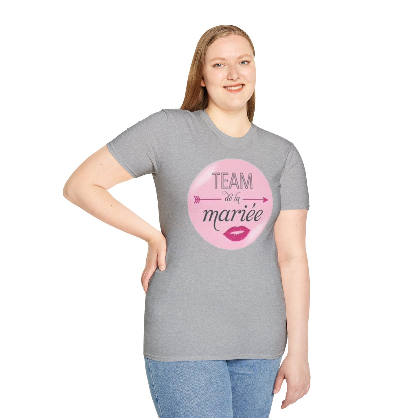 t-shirt "team de la mariée rond rose