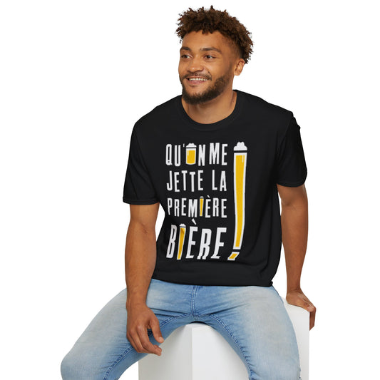 T-Shirt "qu'on me jette la première bière"