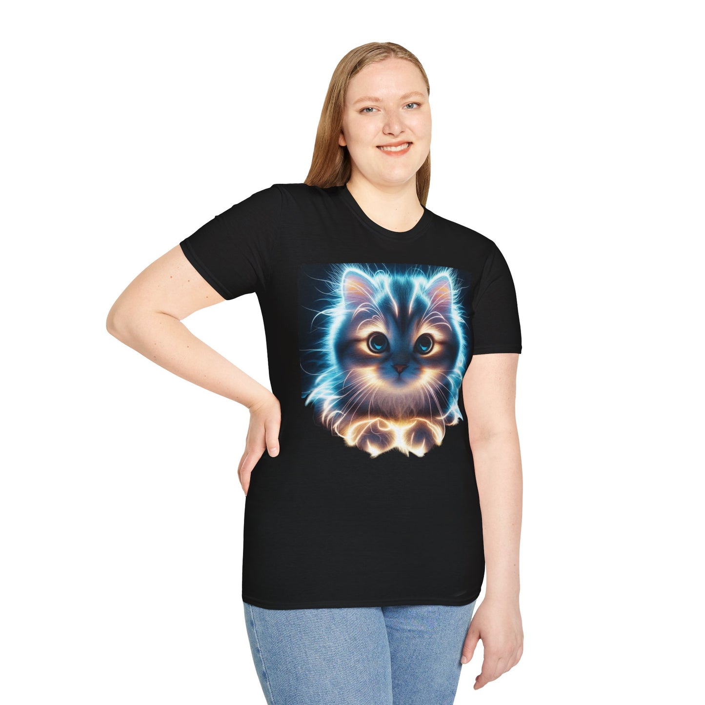 T-Shirt „kleine helle Katze“.