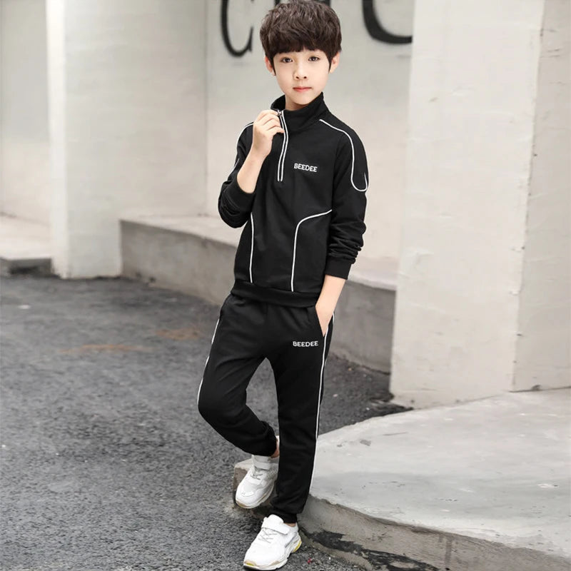 Ensemble de vêtements pour garçons et adolescents, 2 pièces, sweat-shirt et pantalon avec lettres, à la mode, survêtement pour enfants de 4-12 ans, printemps-automne