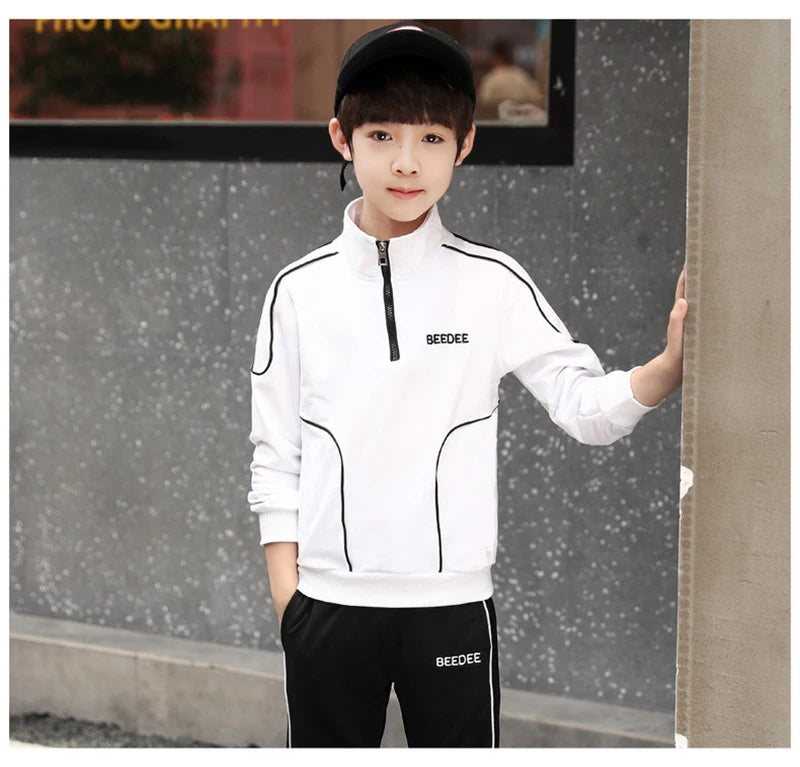 Ensemble de vêtements pour garçons et adolescents, 2 pièces, sweat-shirt et pantalon avec lettres, à la mode, survêtement pour enfants de 4-12 ans, printemps-automne