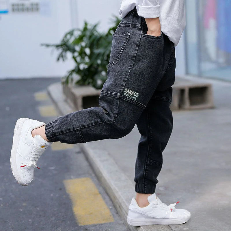 IENENS Enfants Garçons Jeans Bébé Vêtements Pantalons Classiques Enfants Denim Vêtements Infantile Garçon Décontracté Bowboy Bas Pantalon 4-11 Ans