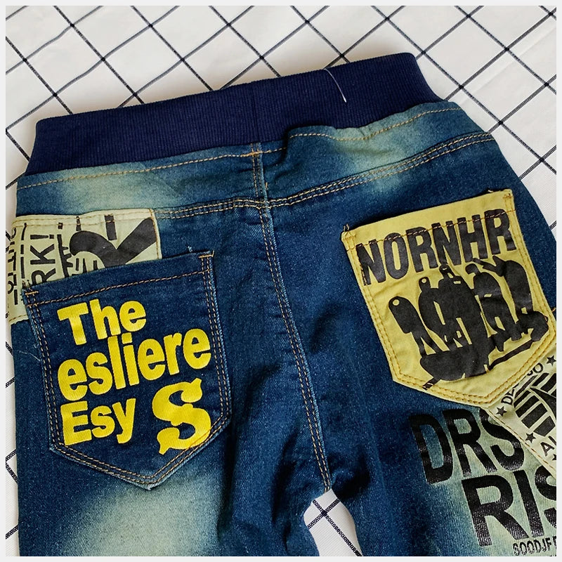IENENS 4-11Y garçons Slim jean droit été classique couleur claire bas enfants Denim pantalons longs enfants bébé garçon pantalon décontracté