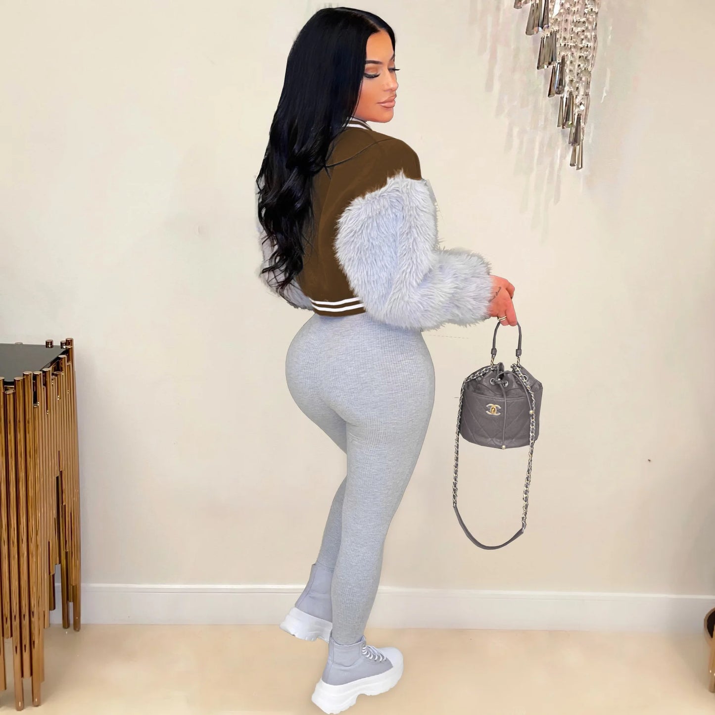 Veste de Baseball à manches longues pour femmes,  Patchwork de lettres, pour le sport, Streetwear, manteaux d'hiver et de printemps